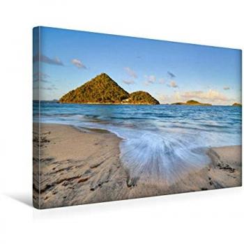 Karibische Inselart: Textil-Canvas 45 × 30 cm – Sandstrand (Sandra Schänzer)