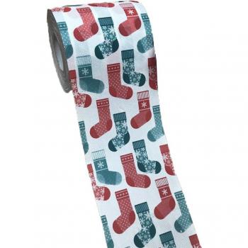 Papel de regalo con diseño navideño de Santa y copos de nieve