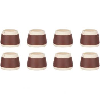 Capuchons de protection en silicone pour meubles, 8 pièces, marron