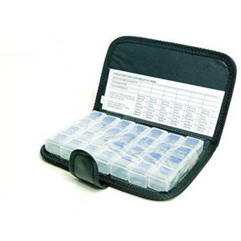 Pilulier semainier 4 Tomas avec astuche et protection anti‑champignons Petite taille