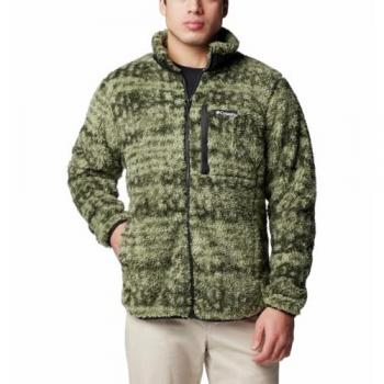 Felpa Columbia Winter Pass Printed Fleece II Verde con Zip e Cappuccio S