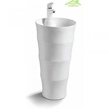 Lavabo Céramique Totem Rond 1 Trou Elysee 83x42x42 cm