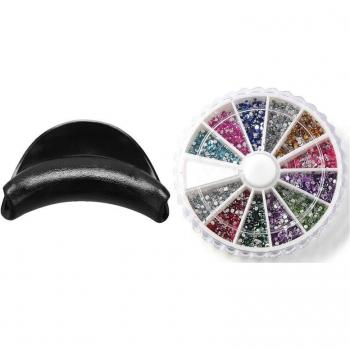 3000X strass pequeños para decoración de uñas de gel, punta redonda, 12 colores y 1X para peluquería y spa