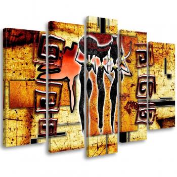 Stampa Canvas 5 Pezzi Africa Women 100x70