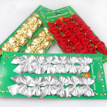 12 pièces nœuds de Noël or argent rouge pour décorations