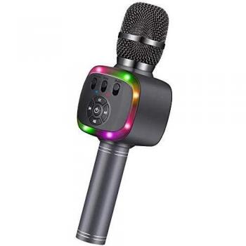 BONAOK Upgraded Bluetooth Karaoke Wireless Microphone with Dual Sing, LED Lights, Portable Handheld Mic Speaker Machine Birthday Gift for iPhone/Android/PC/Outdoor/Birthday/Home/Party