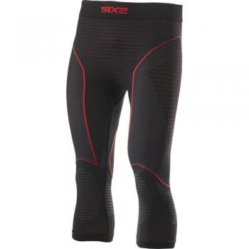SixS Men's PNCW CopperCore Base Layer Pants – Black/Red, XL-2XL