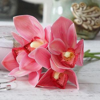 Bouquet d'orchidées blanches, 4 pièces en latex pour décoration de mariage