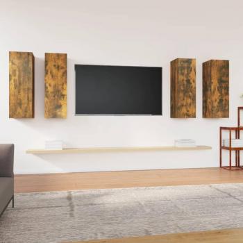 Vidaxl Tv-schränke 4er Set Räuchereiche Holzwerkstoff 30,5x30x90 cm