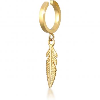 Elli Goldene Feder Earcuff Ohrklemme 925 Silber