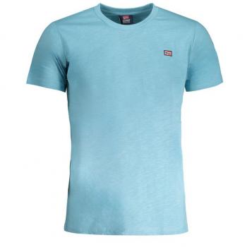 Hellblaues T-Shirt aus Baumwolle