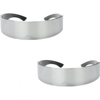 Metallic Silver Cyber Robot Alien Eye Sunglasses for Halloween