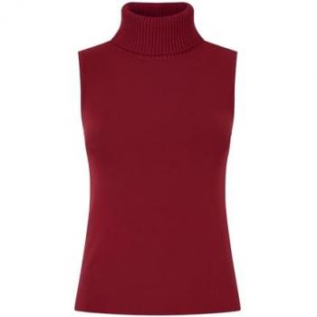 Cozy Burgundy Roll-Up Knits – L Sleeve-Free