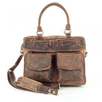 Greenburry Vintage Leder Businesstasche Damen Handtasche Schultertasche 1830-25
