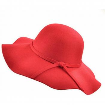 Wide Brim Wool Felt Hat for Women