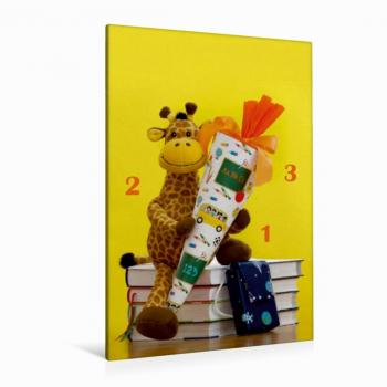 Wandbild „Mein erster Schultag, hurra“ – Textil-Leinwand 80 × 120 cm