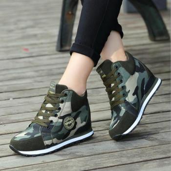 Camouflage Wedge Sneakers for Women
