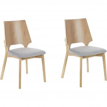 Set of 2 Rubberwood Dining Chairs