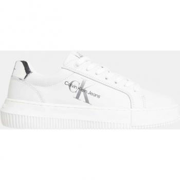 Calvin Klein Sneakers White Female Size 6 US White Polyester Sneaker with Contrasting Details