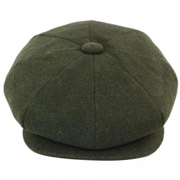 Men’s Infinity Leather Olive Peaky Blinders Newsboy Cap (XL)