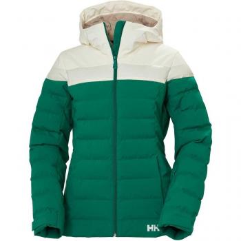Imperial Puffy Giacca Donna XL Helly Hansen Verde e Bianco a Cappuccio