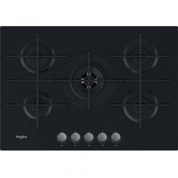 Placa Gas Whirlpool GOWL 728NB 5 fuegos Cristal Negro
