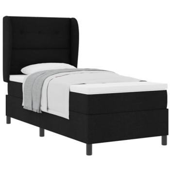 Sommeil Élégance Noir 90×200 cm avec Lit à Ressorts