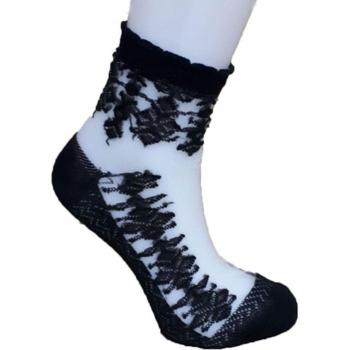 Calze Sock Donna in Cotone con Aspetto di Pizzo