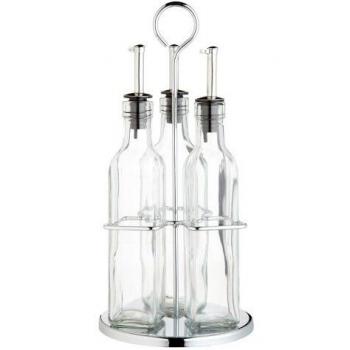 Italian 3 Bottle Oil and Vinegar Set