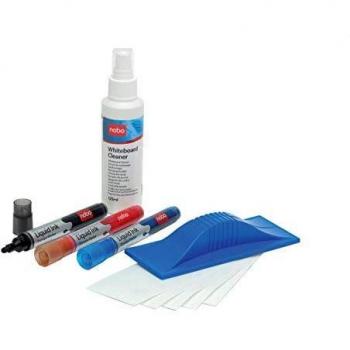 Nobo Whiteboard Starter-Set 10-teilig mit Marker, Tafelwischer und Reinigungsspray