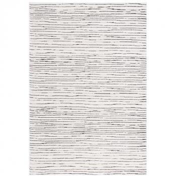 Tapis Moderne en Polyester Ivoire et Noir 90 x 150 cm