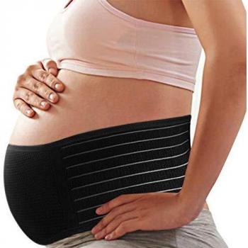 Abdominal Support Belt by SIYWINA – Pregnancy Bump Brace, Black