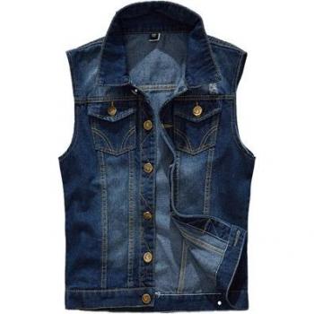 Bequeme 5XL Denim Weste für Herren