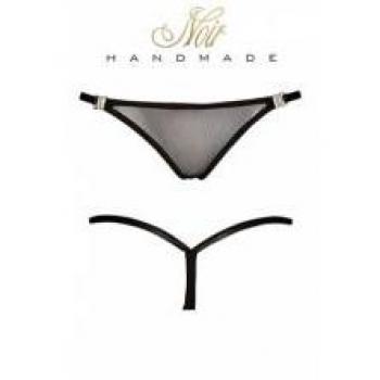 NOIR 3XL Schwarzer Tüll-Stringtanga (Handmade)