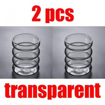 2-Pack Color Spiral Double Layer Glass Cups