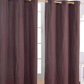 Homescapes Rideaux Chocolat 100% Coton 137 x 182 cm