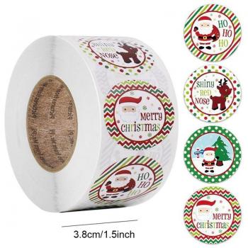 Xmas Santa Face Stickers Assortment Roll (500 Sheets)