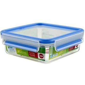 Emsa Clip & Close Conservador Hermético Cuadrado 0,85L