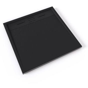 Receveur de douche 80x80 cm noir ardoise + bonde HIEMAL