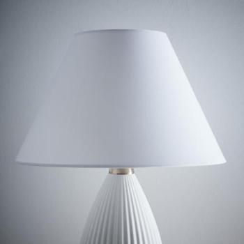 12 Coolie Cone Lamp Shade – White Textured Linen Fabric, Table & Floor Lamp