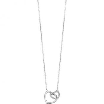 Lotus Silver LP3552-1/1 Collar Mujer Plata Doble Corazón Circonitas Medida 40/42 cm