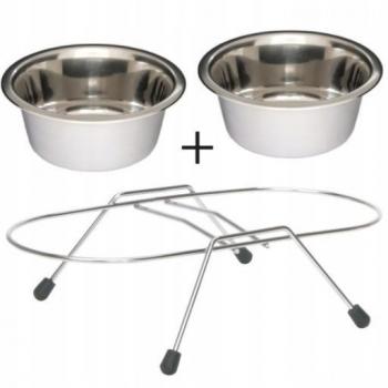 Barry King Suporte com Comedouros Inox e Base Antiderrapante