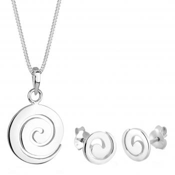 Damen‑Schmuck „Elli Spiral“ – Kette und Ohrringe aus 925 Sterling Silber (45 cm)