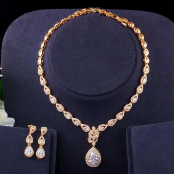 CWWZircons Exquisite Zirkonia Hochzeit Halskette und Ohrringe