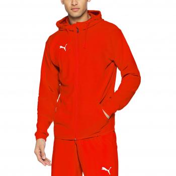 PUMA Herren LIGA Casual Hoody Jacke, Puma Red-Puma White, S