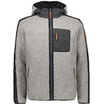 CMP Men's Wooltech Jacket with Fixed Hood, Grey, Size M, 50