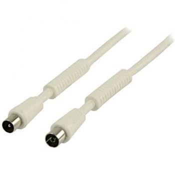 120 dB Coaxial Cable 20 m with Male and Female Connectors White