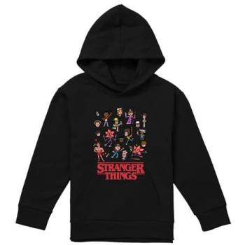 Youth Stranger Things Cartoon Pullover – Black (Size 5‑6)