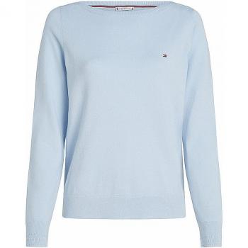 Jersey femenino de Tommy Hilfiger con estampado de cuello barco y manga larga