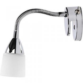Aquatic Wandspot BRITOP LIGHTING: 28 W G9, geschwungener Glasteil, einstellbar, Schalter in der Leuchte, weiß/chrom